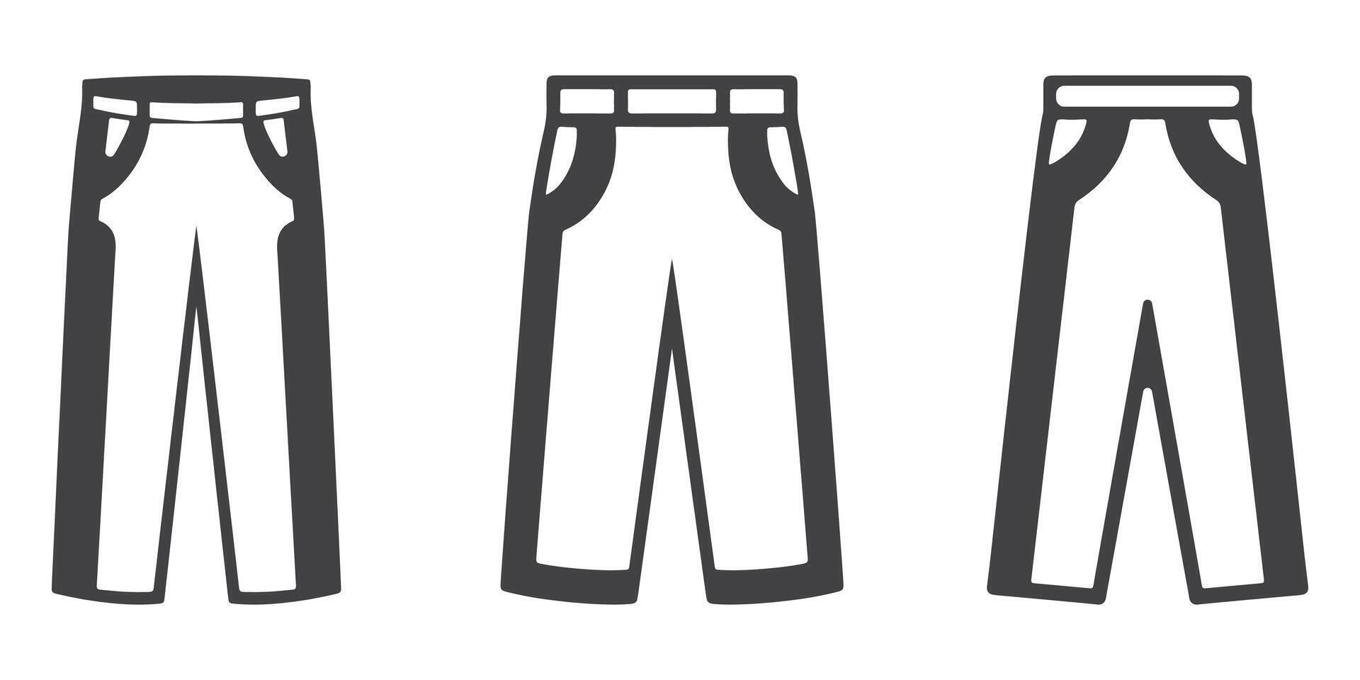 Professional Pant Icons Silhouette Illustration vector