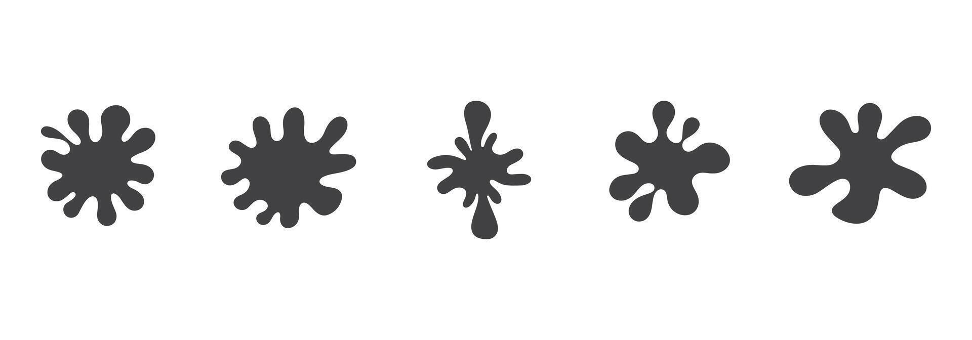 Paint Splash Shape Icons Silhouette Set vector