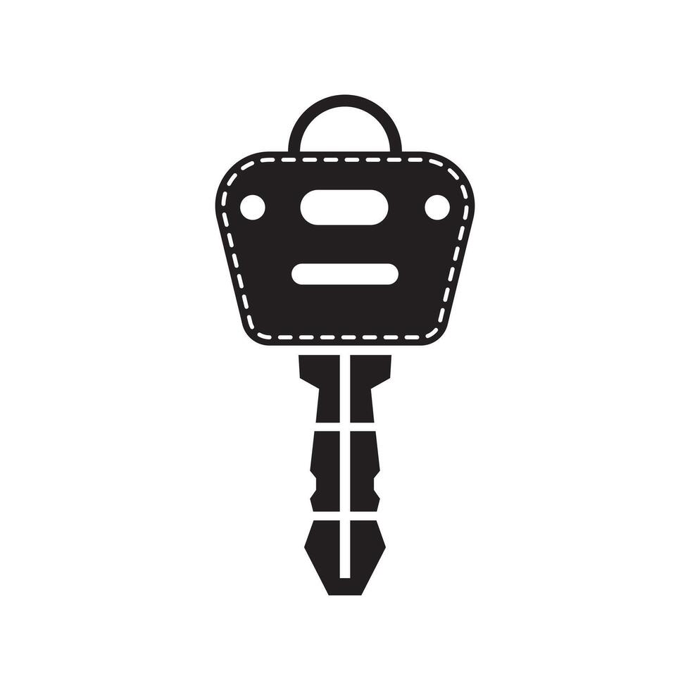 Minimal illustration of a car key silhouette vector