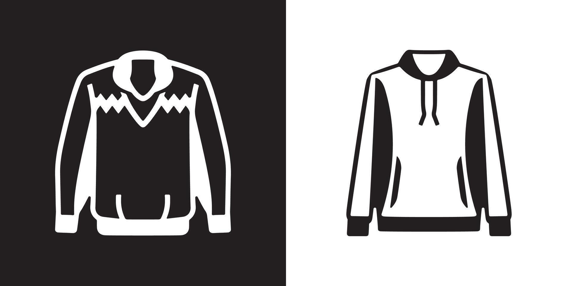 Professional Pullover Icons Silhouette Illustration vector
