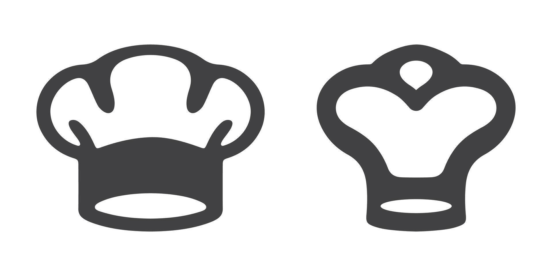 Chef Hat Icons Silhouette Set vector