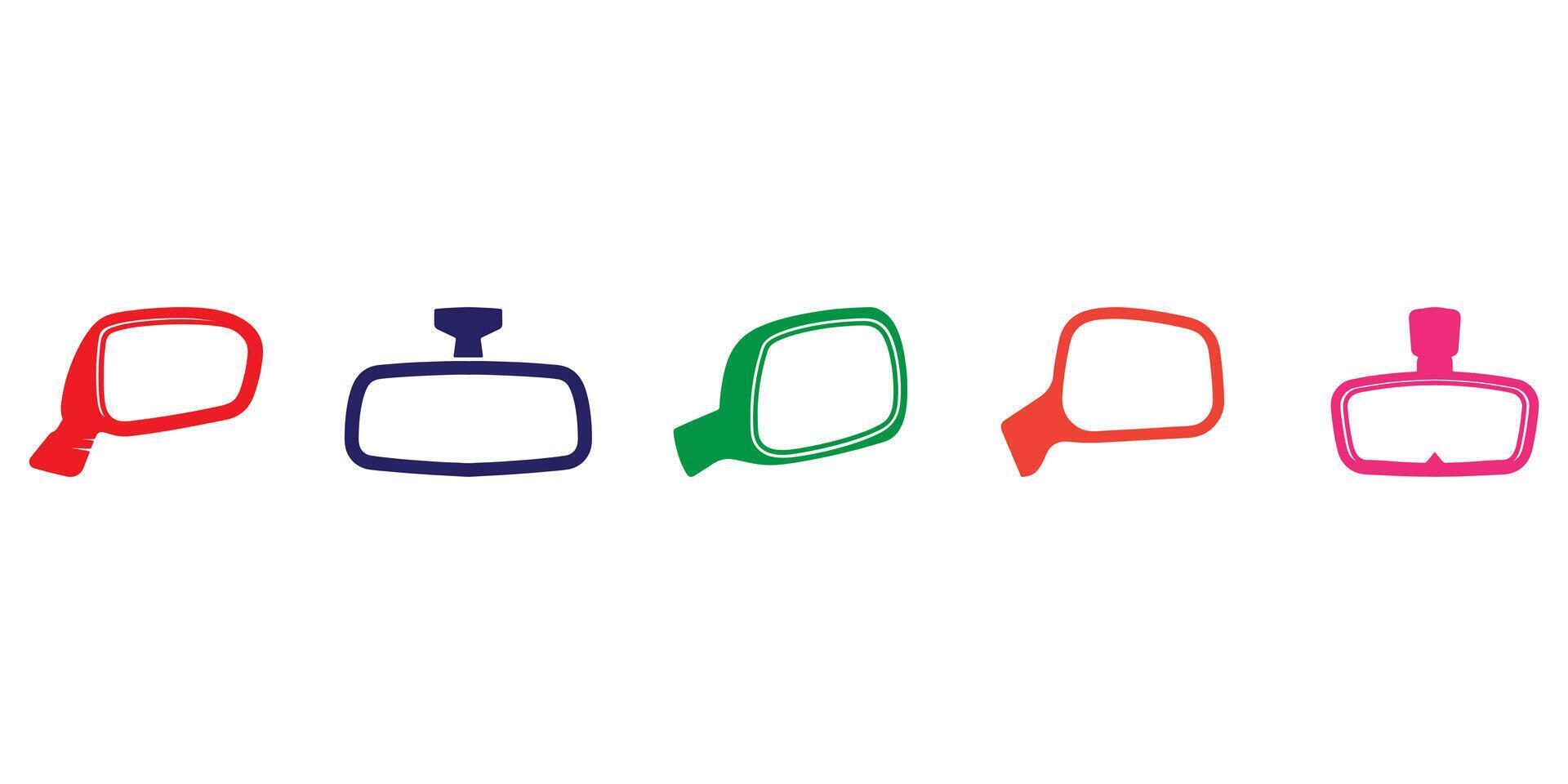 Professional Car Rearview Mirror Logo Icons Silhouette Illustration vector
