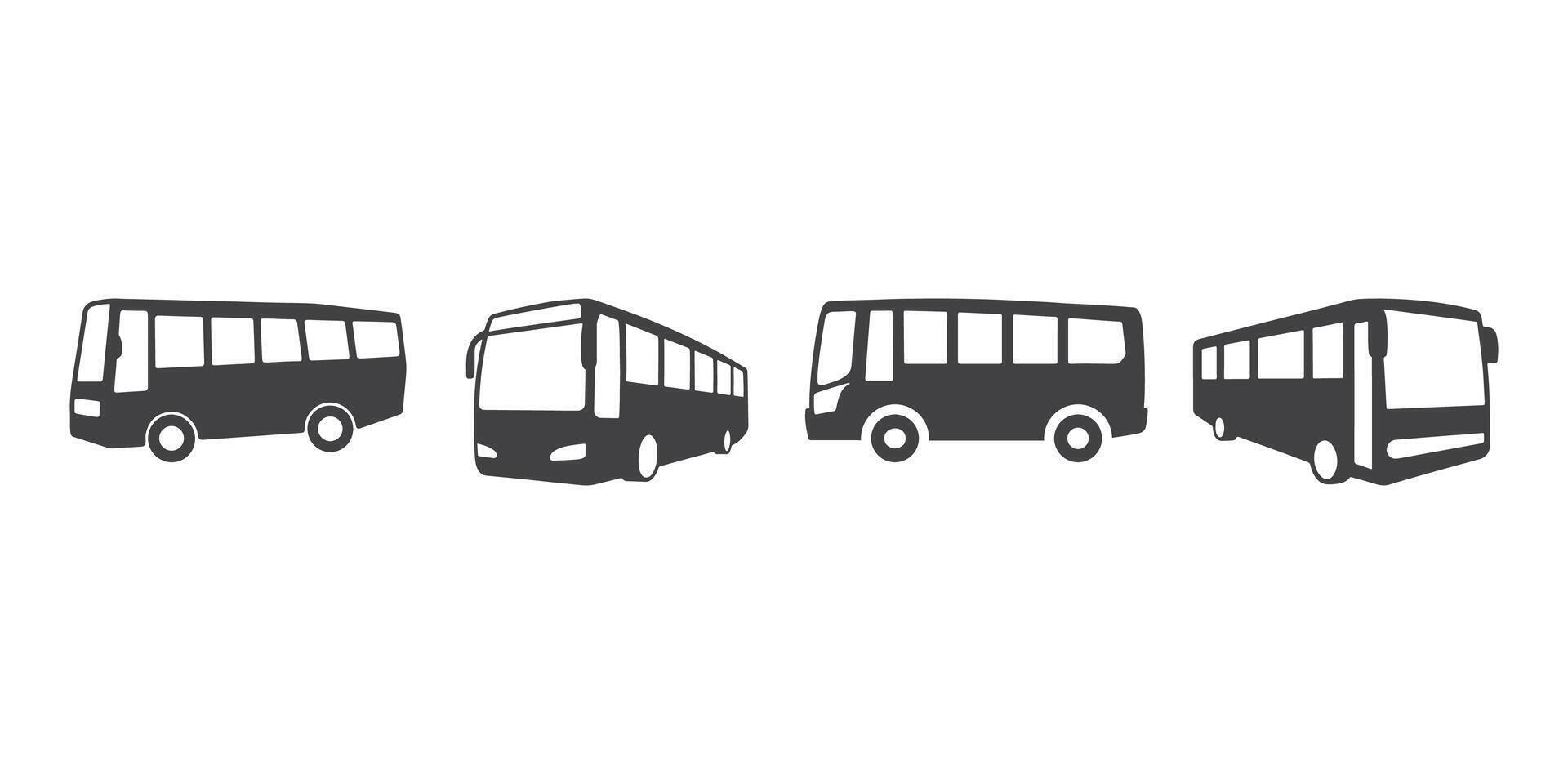 Professional Bus Logo Icons Silhouette Illustration vector
