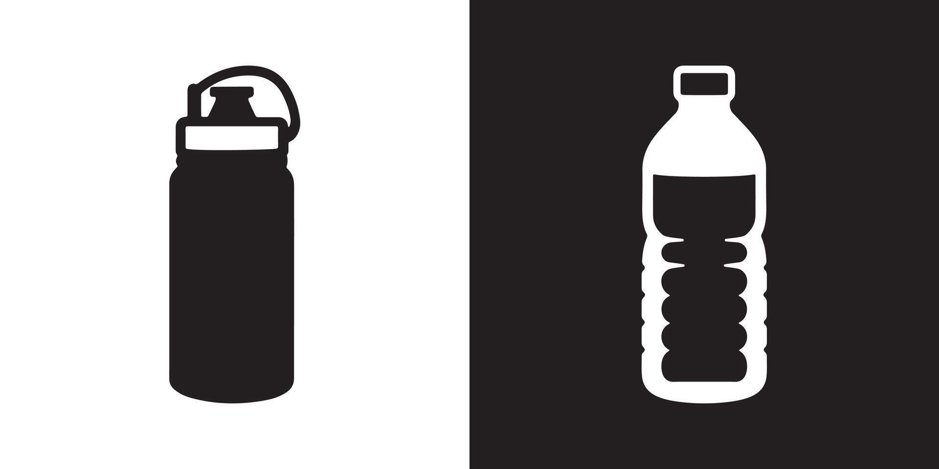 Professional Water Bottle Icons Silhouette Illustration vector