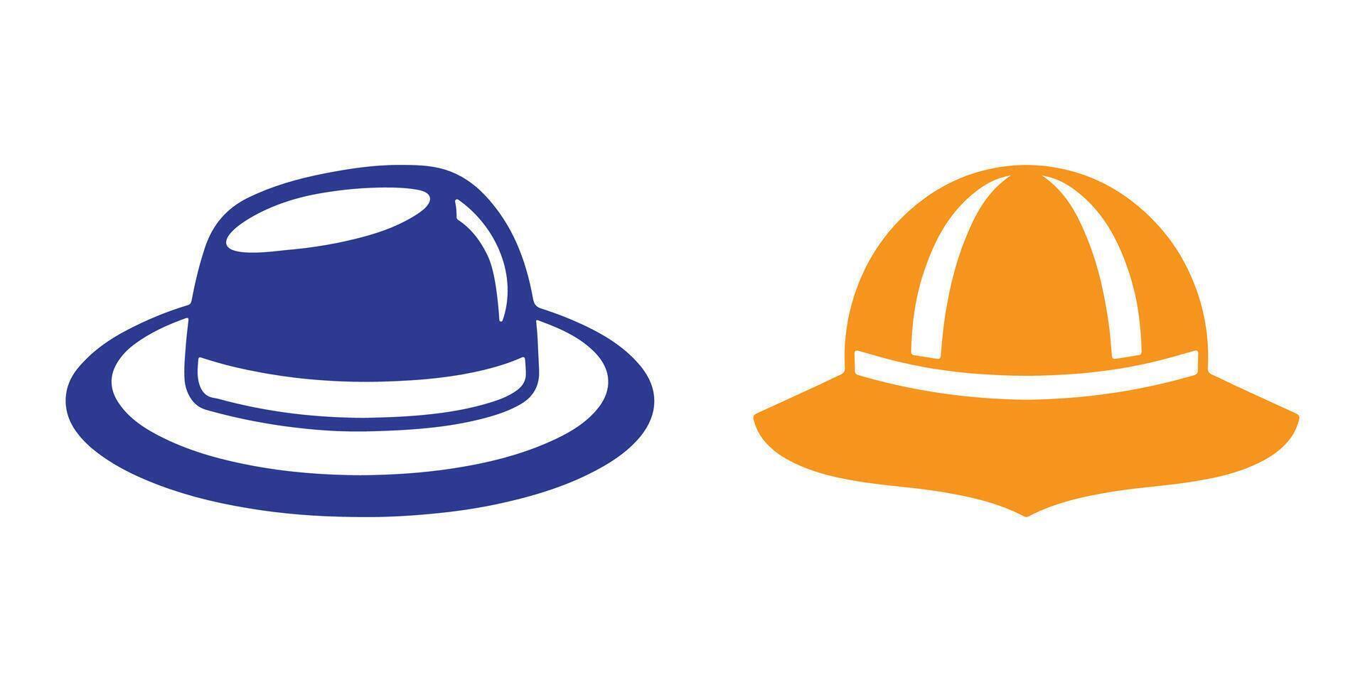 Professional Hat Icons Silhouette Illustration vector