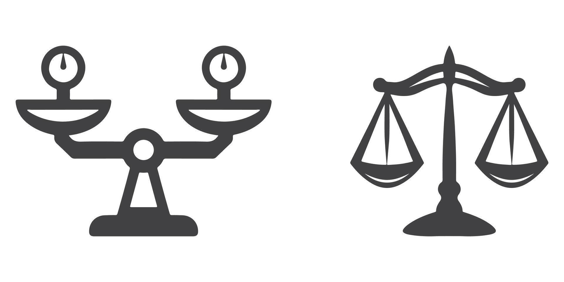 Professional Scale Icons Silhouette Illustration vector