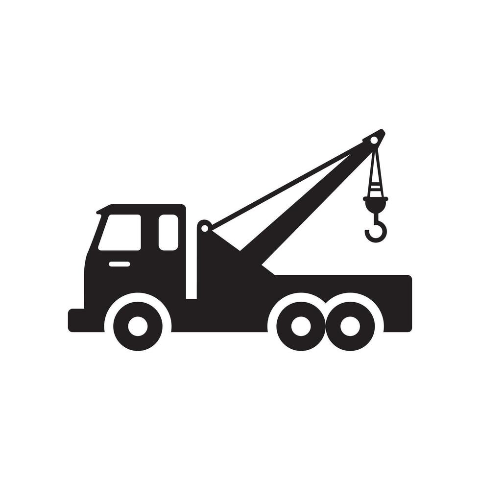 Recovery truck silhouette illustration vector