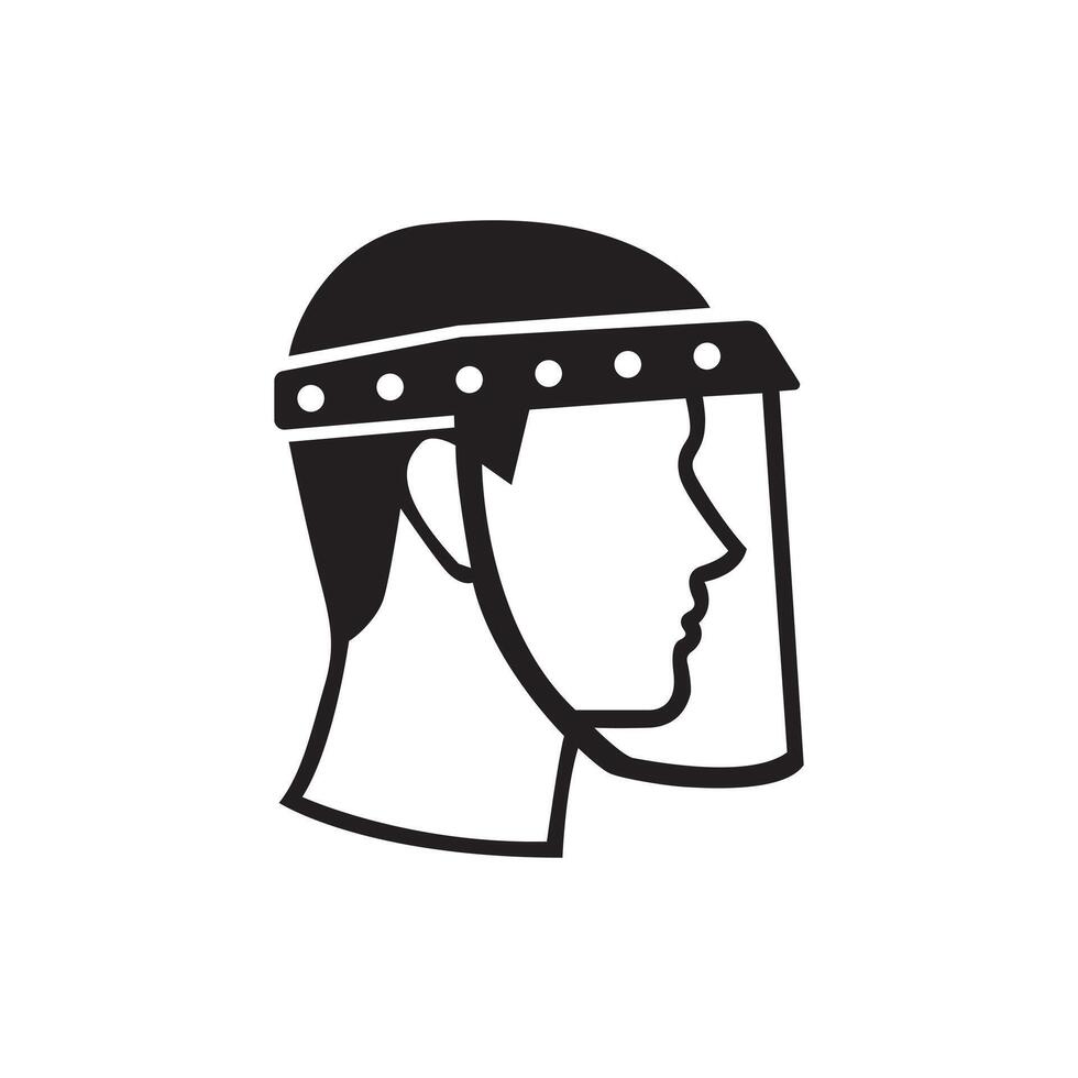 Silhouette of a face shield illustration vector