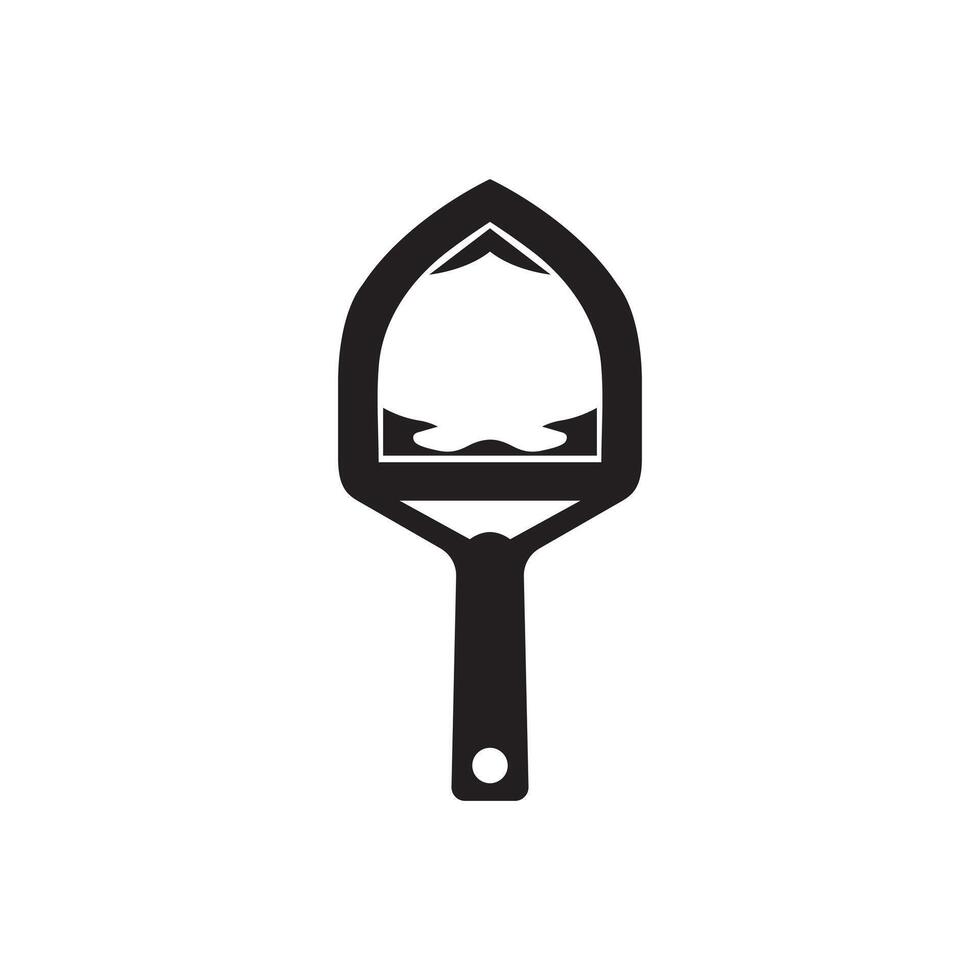 Minimalist pizza peel silhouette vector