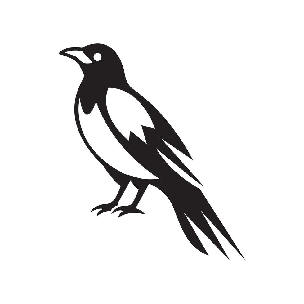 Silhouette illustration of magpie bird vector