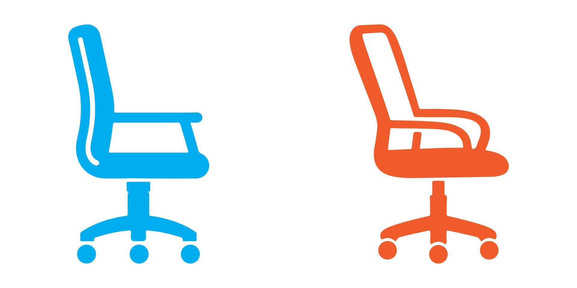 Professional Office Chair Icons Silhouette Illustration vector