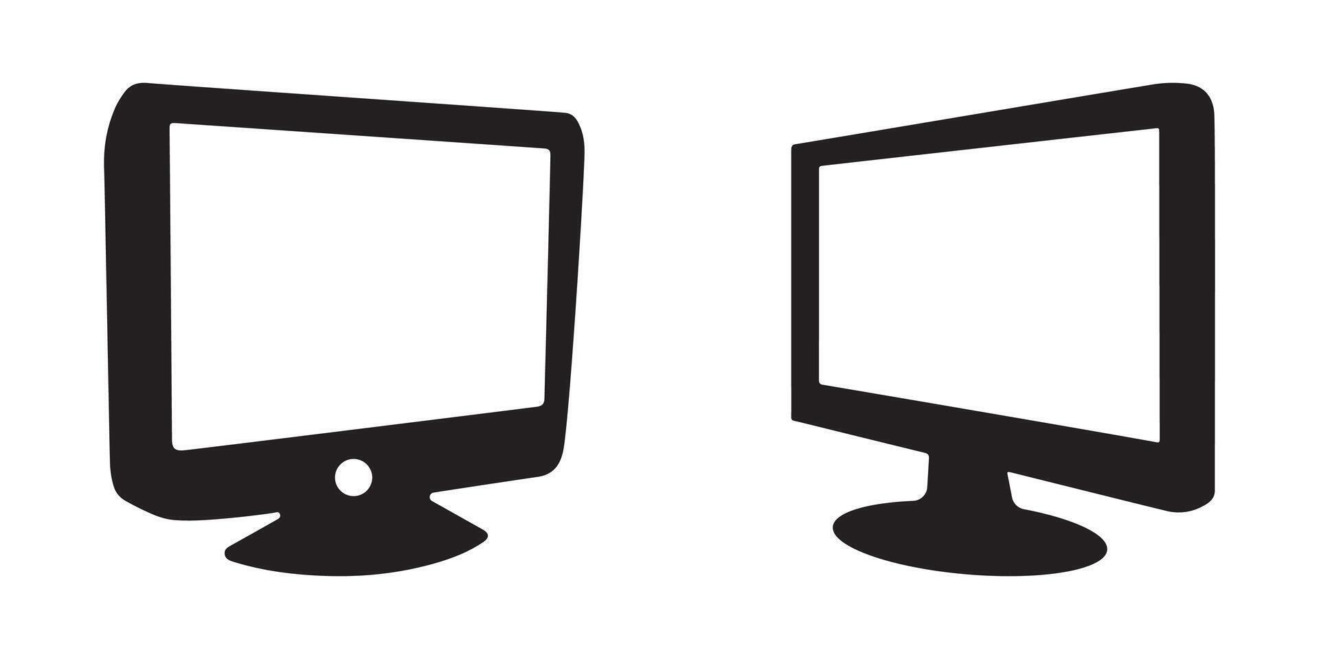 Computer Monitor Icons Silhouette Illustration vector