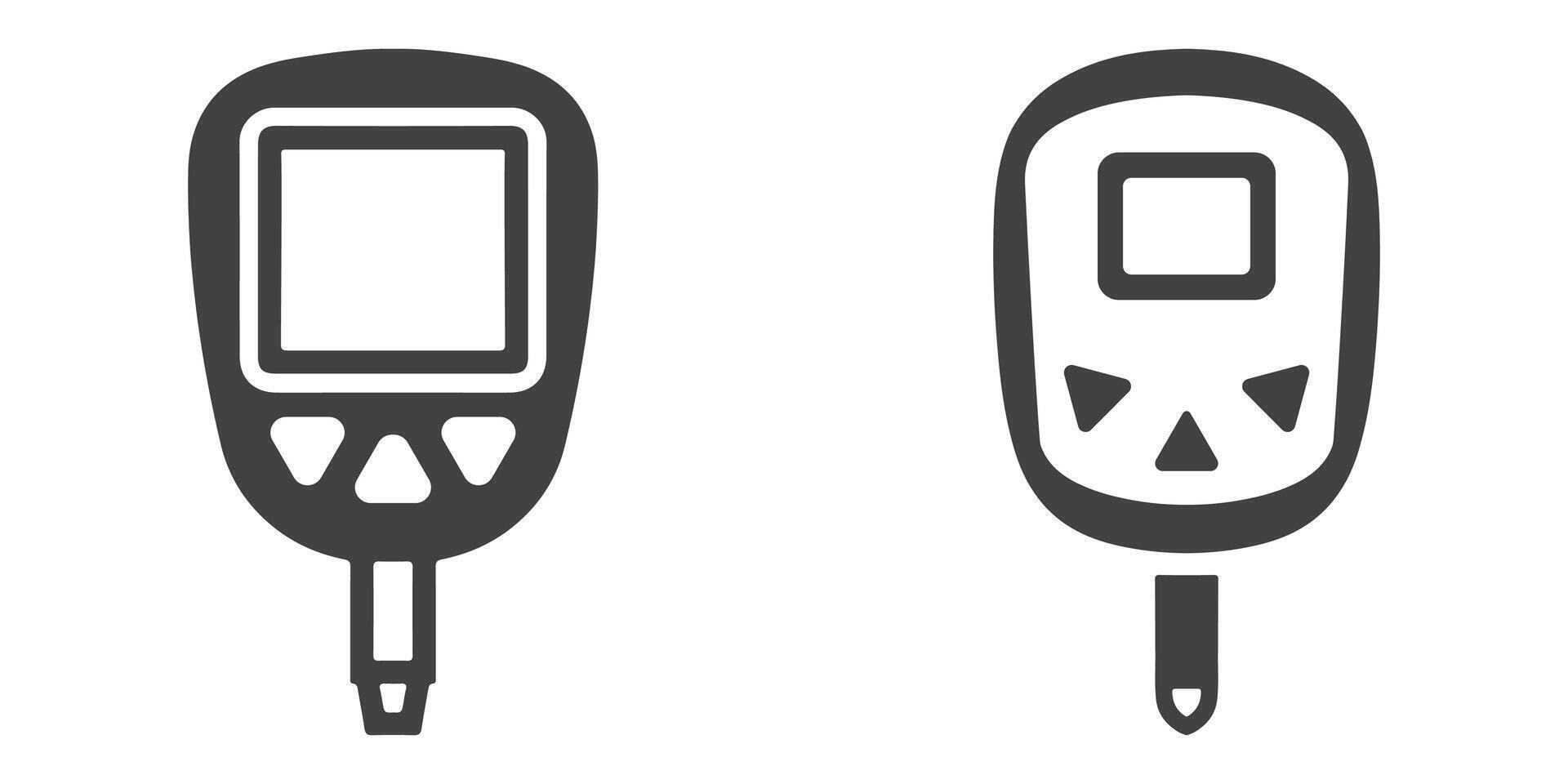 Professional Blood Glucose Meter Logo Icons Silhouette Illustration vector