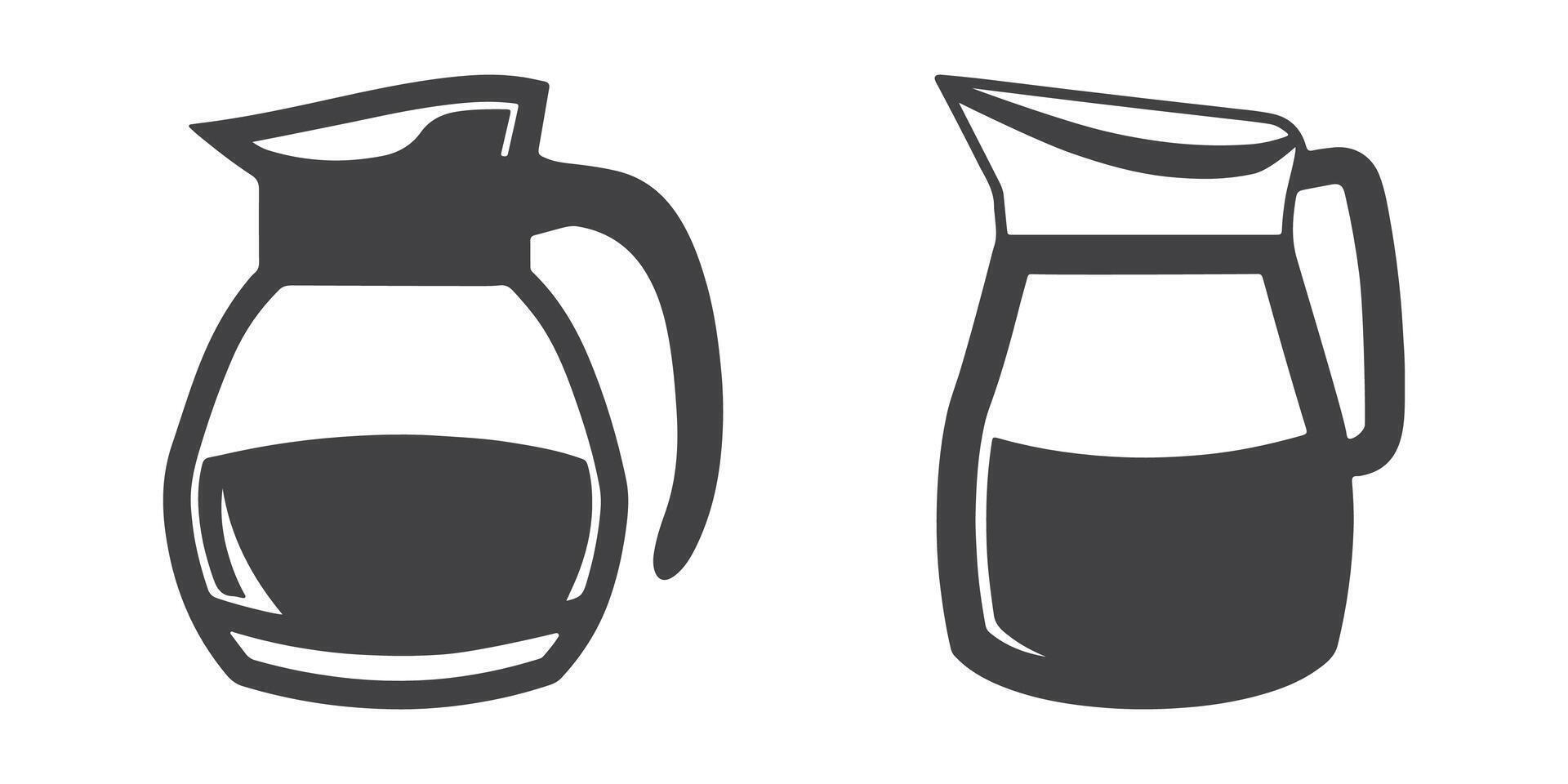 Professional Jug Icons Silhouette Art vector