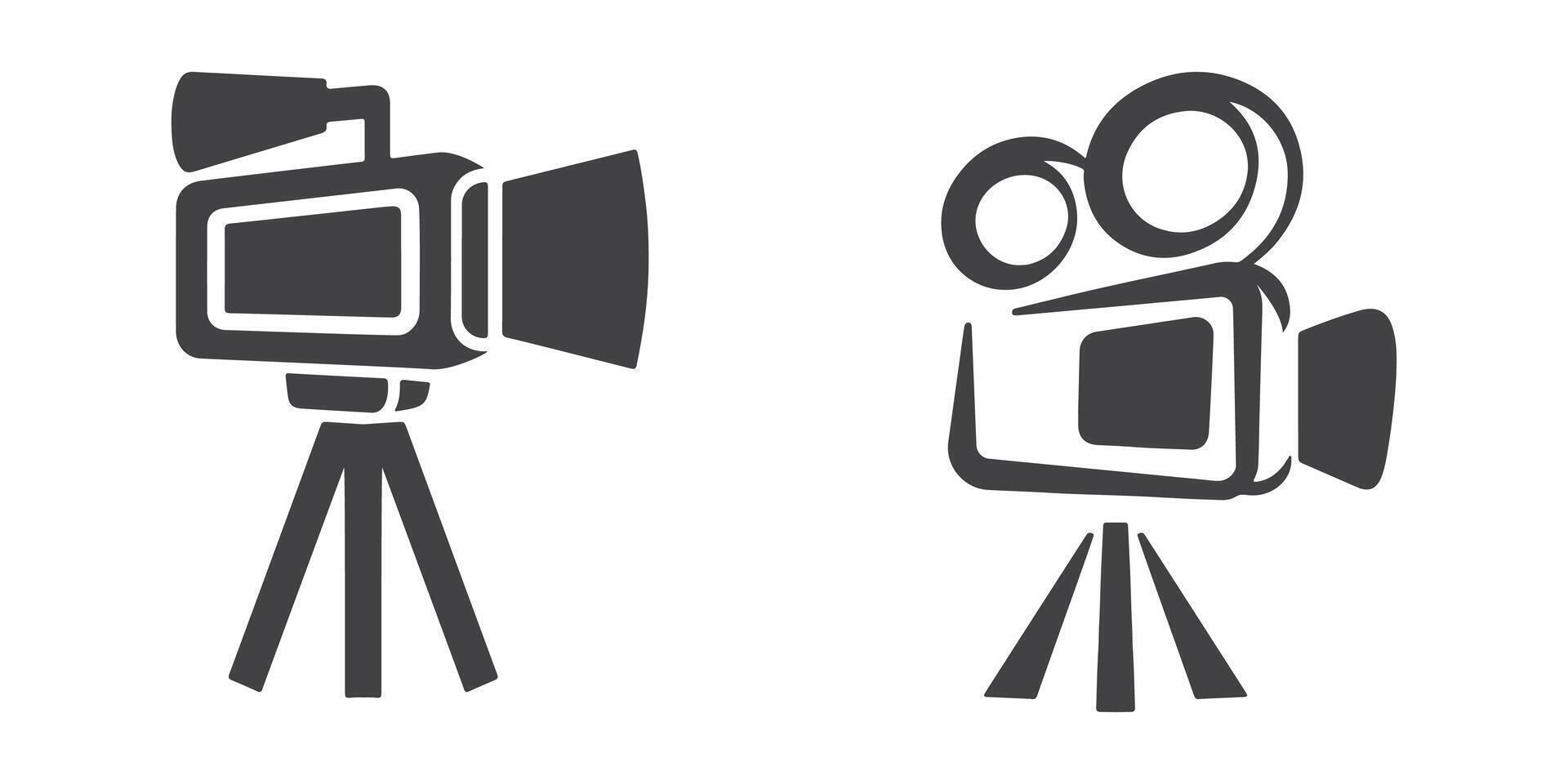 Professional Camera Logo Icons Silhouette Illustration vector