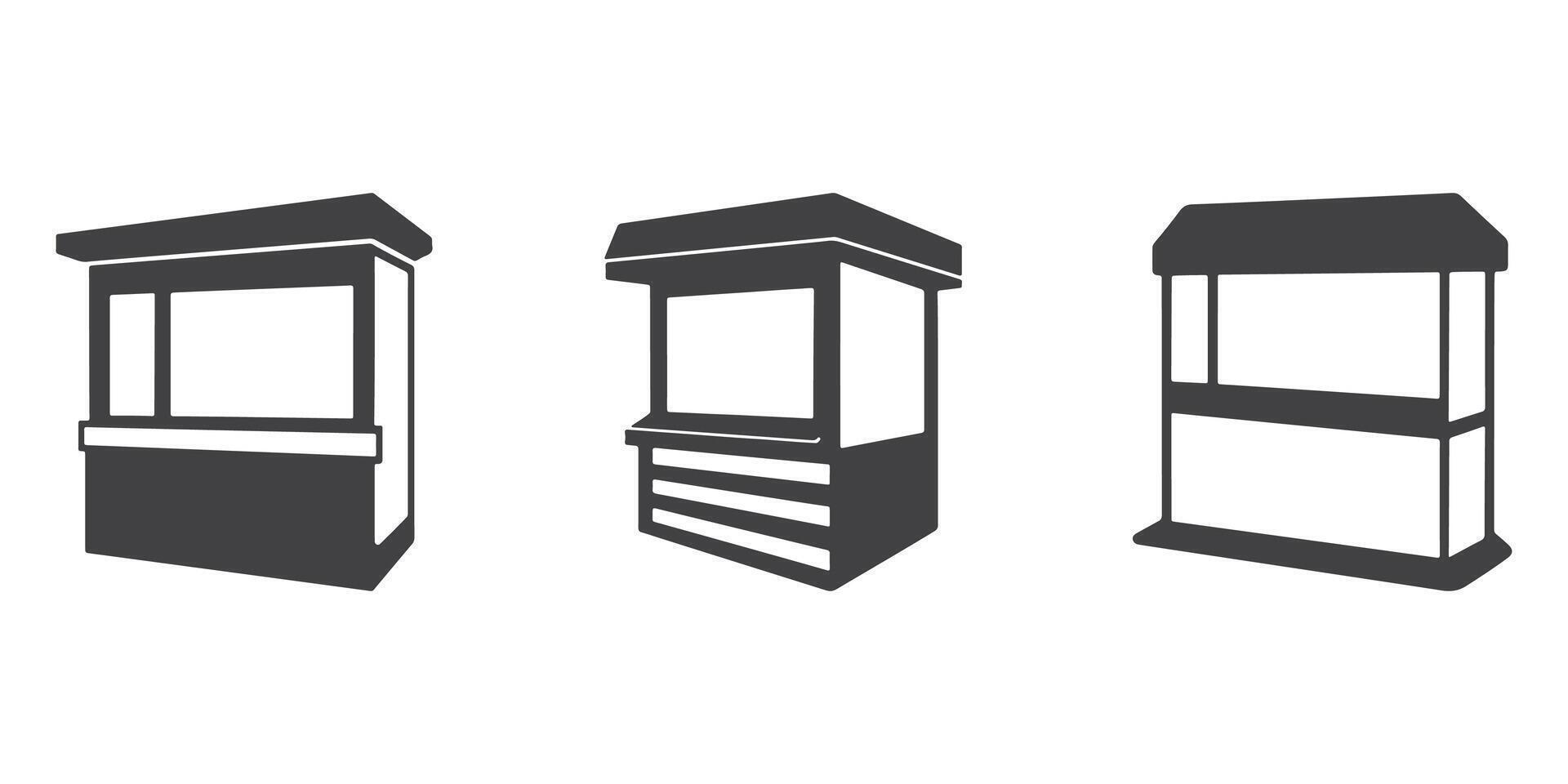 Store Icons Silhouette Set vector