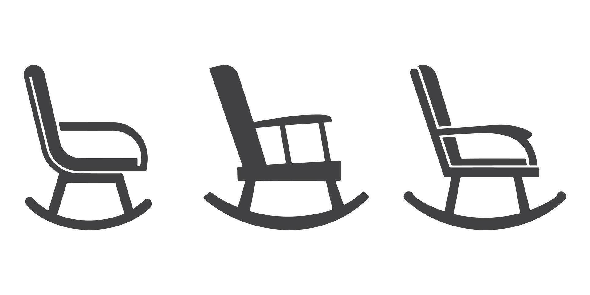Professional Chair Rocking Icons Silhouette Illustration vector