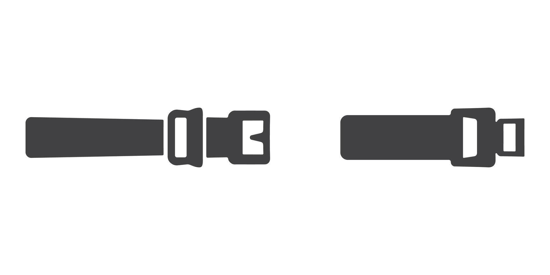 Seat Belt Icons Silhouette Set vector