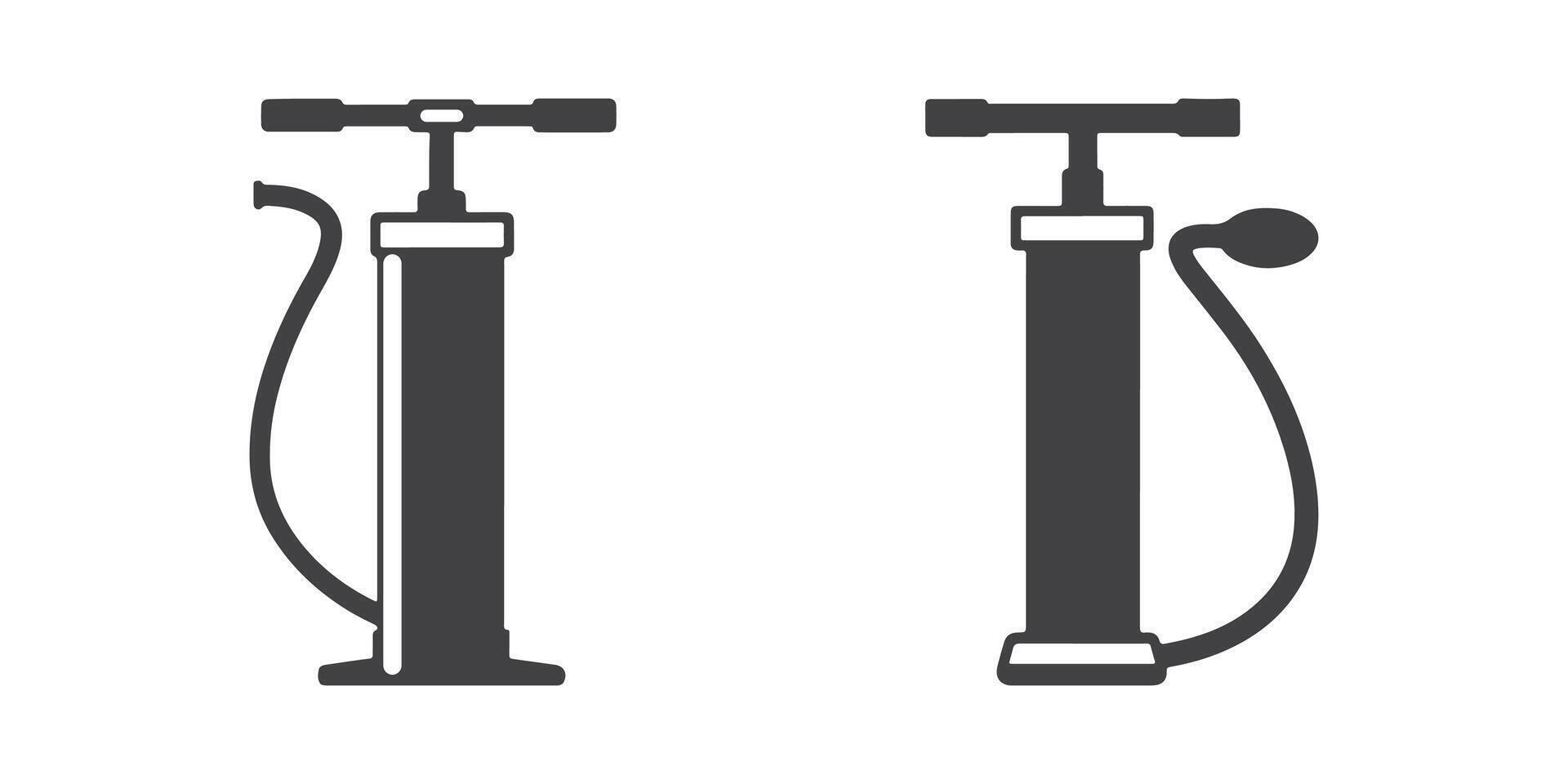Professional Air Pump Icons Silhouette Illustration vector