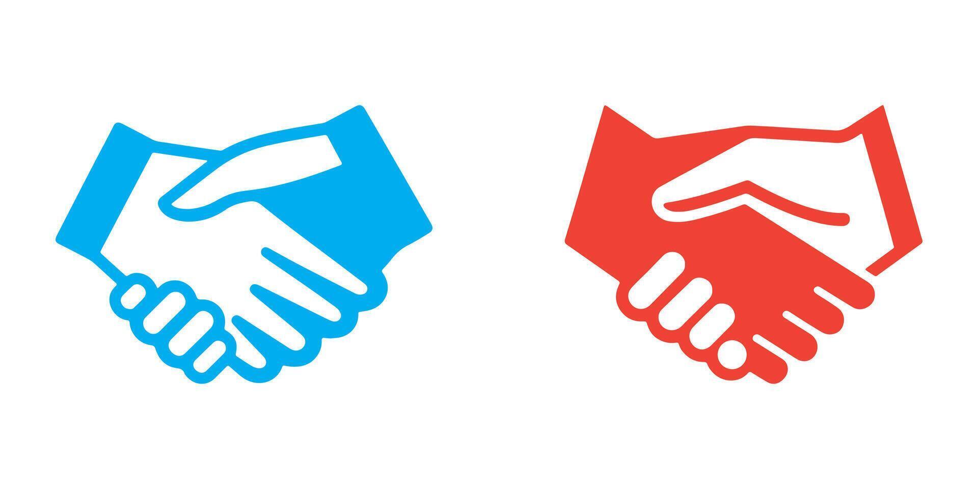 Professional Handshake Icons Silhouette Illustration vector