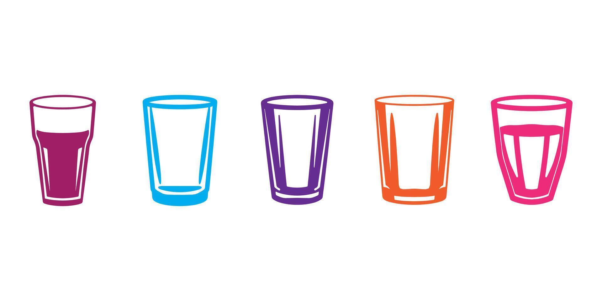Professional Glass Logo Icons Silhouette Illustration vector