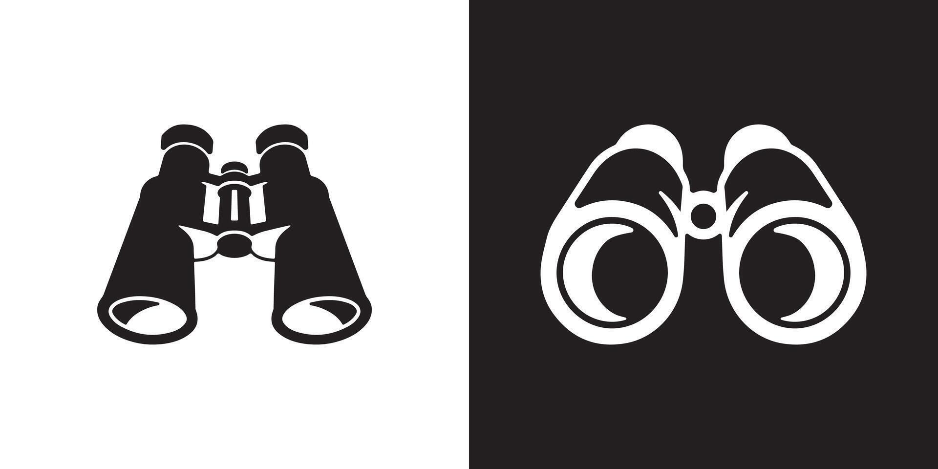 Professional Binocular Logo Icons Silhouette Illustration vector
