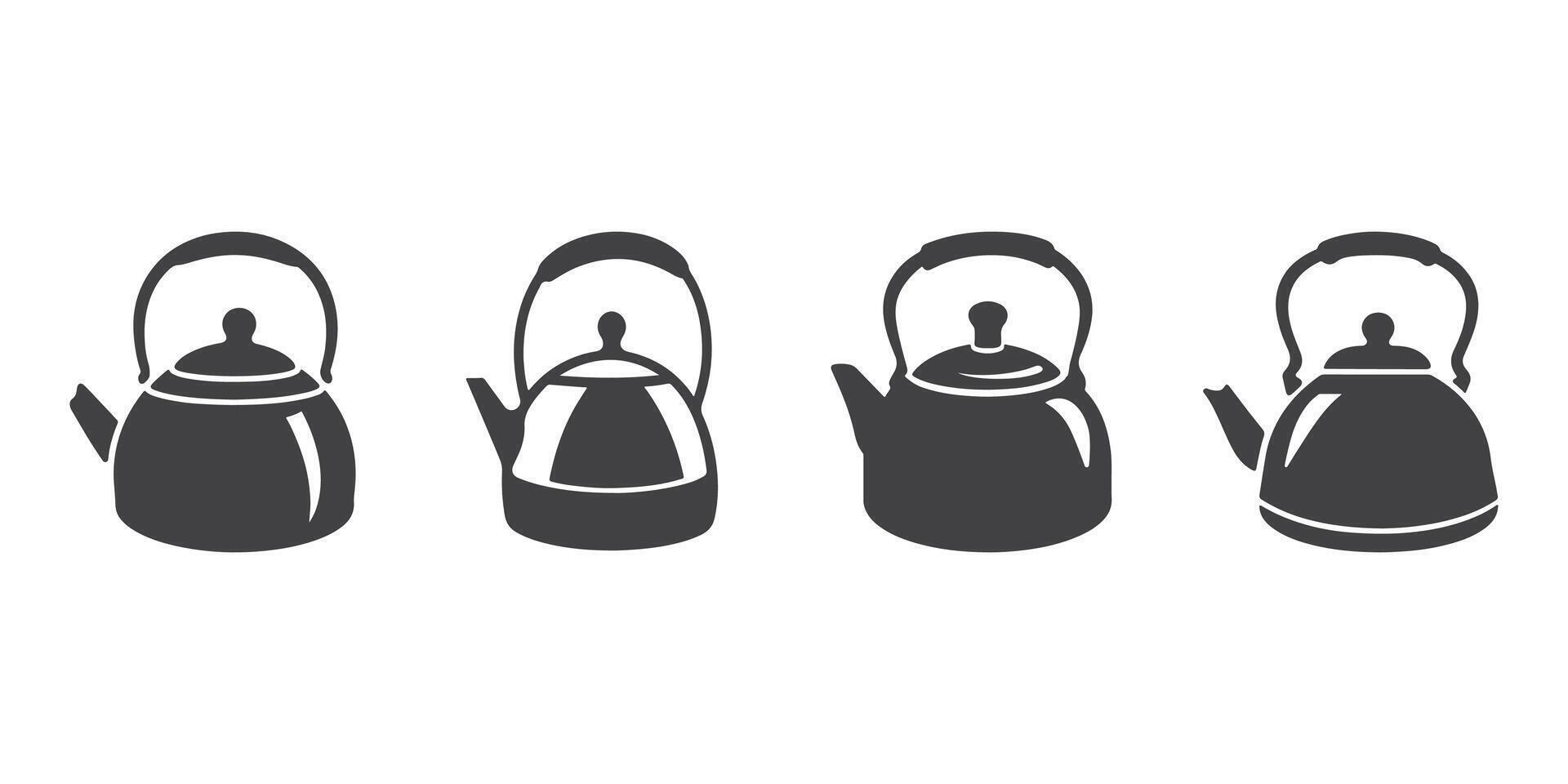 Professional Kettle Logo Icons Silhouette Illustration vector