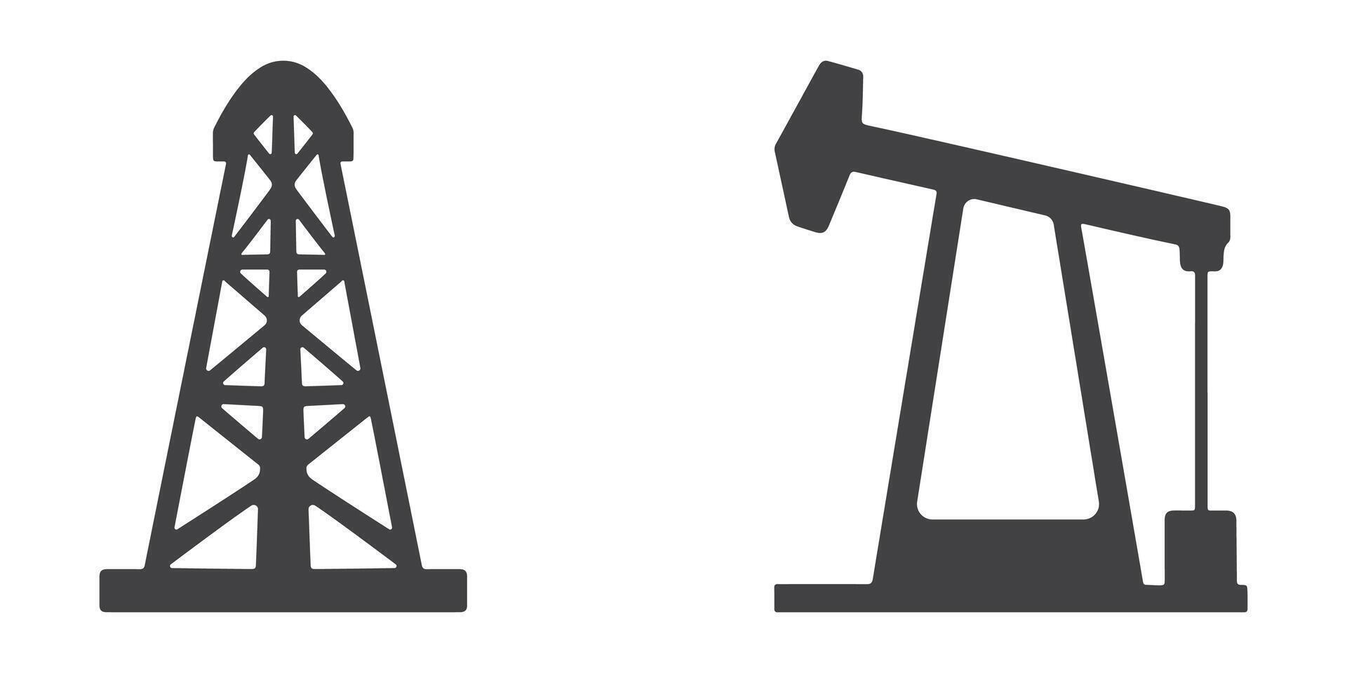 Derrick Icons Silhouette Set vector