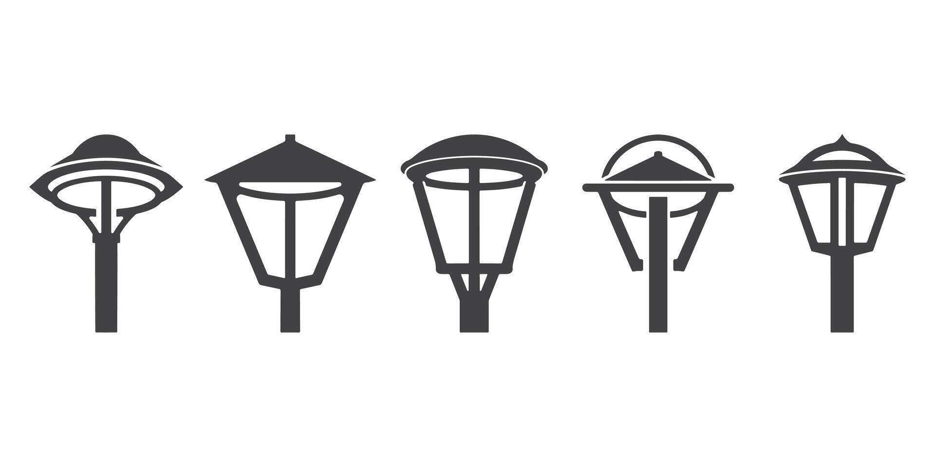 Professional Streetlight Logo Icons Silhouette Illustration vector