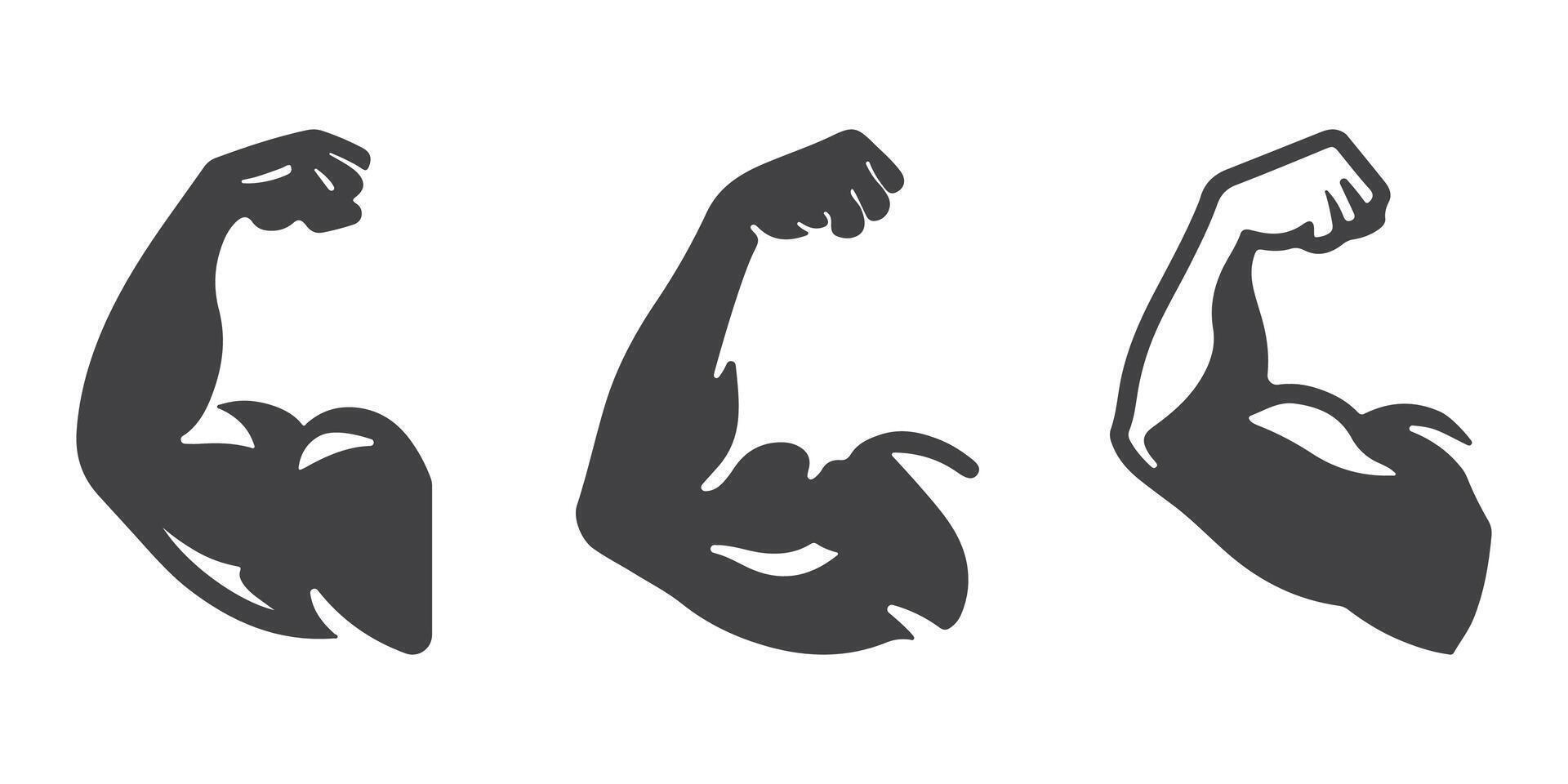 Muscle Icons Silhouette Set vector