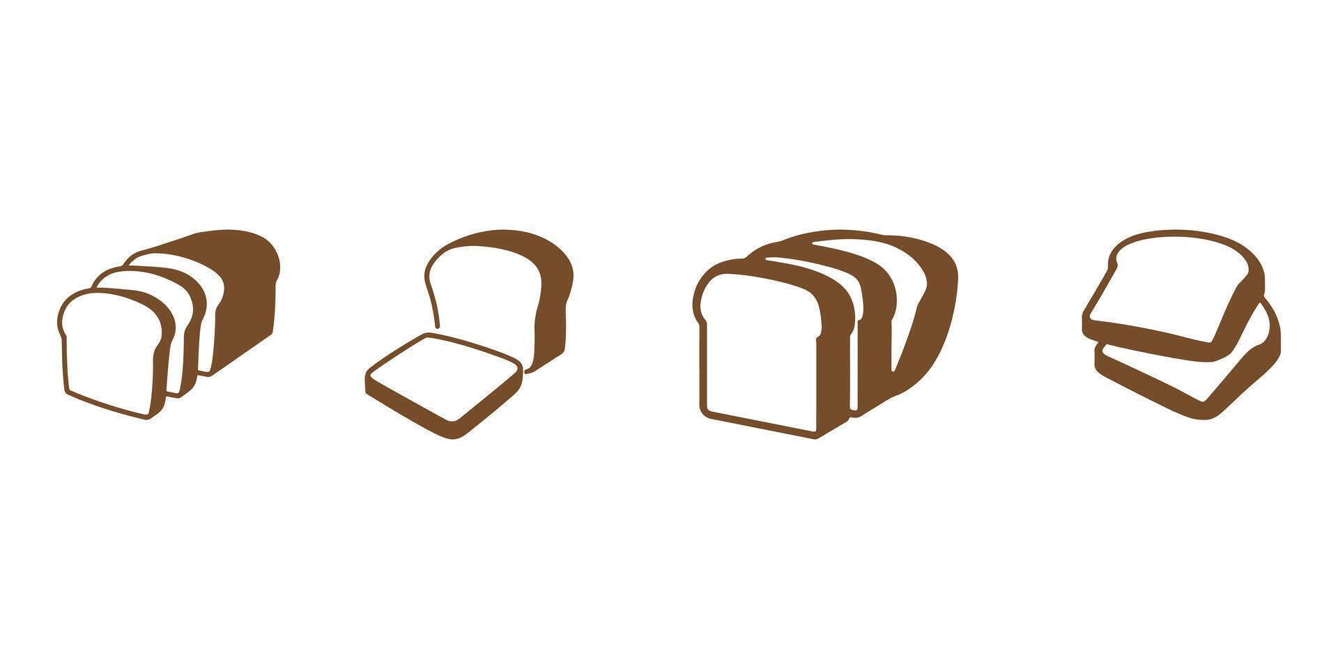 Professional Sliced Bread Logo Icons Silhouette Illustration vector