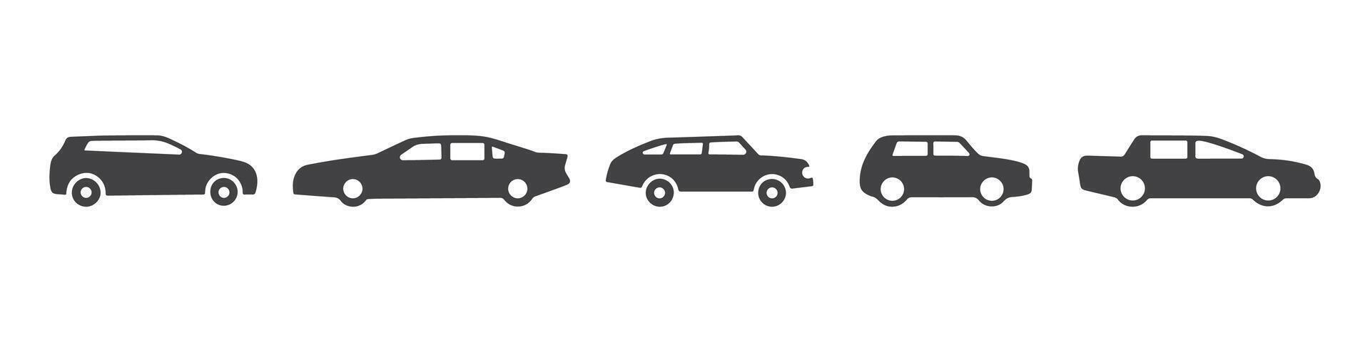 Car Icons Silhouette Set vector