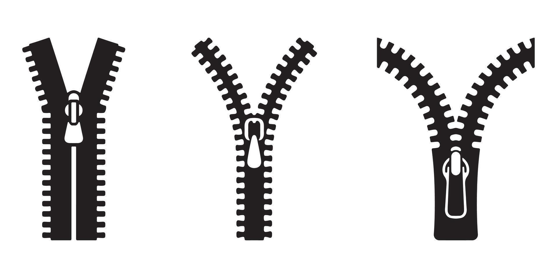 Zipper Icons Silhouette Illustration vector