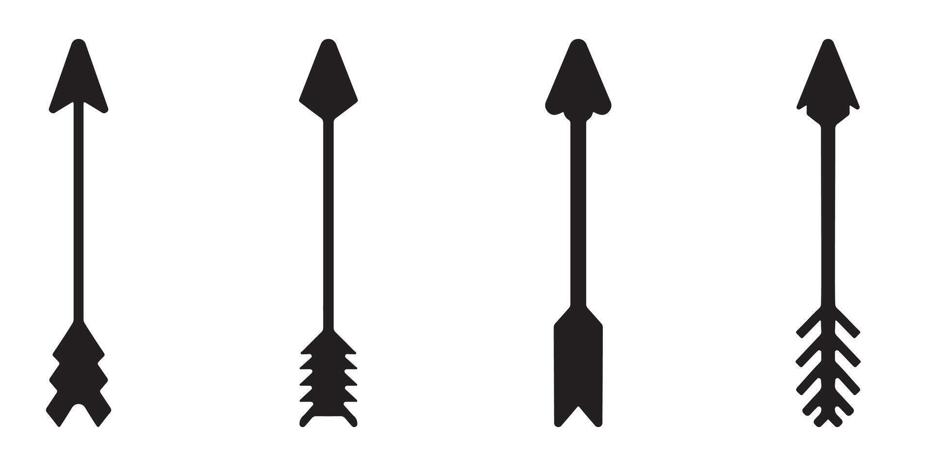 Arrow Icons Silhouette Illustration vector
