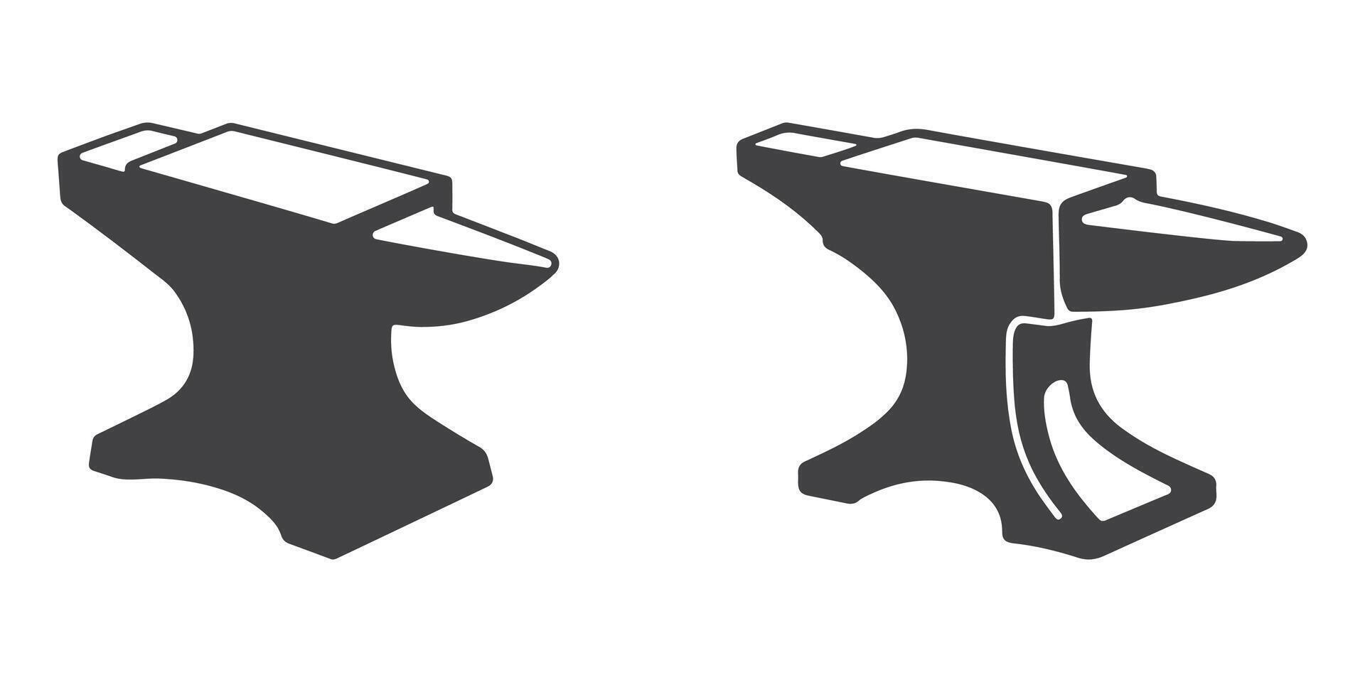 Anvil Icons Silhouette Set vector