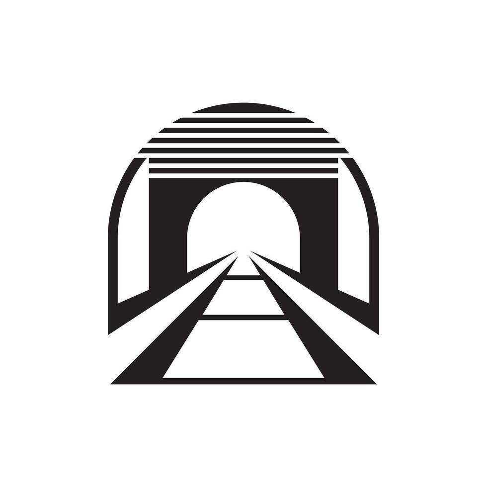 Abstract tunnel silhouette illustration vector