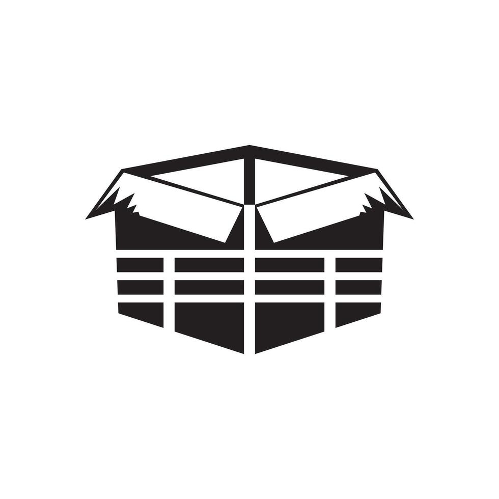 Box container silhouette in style vector