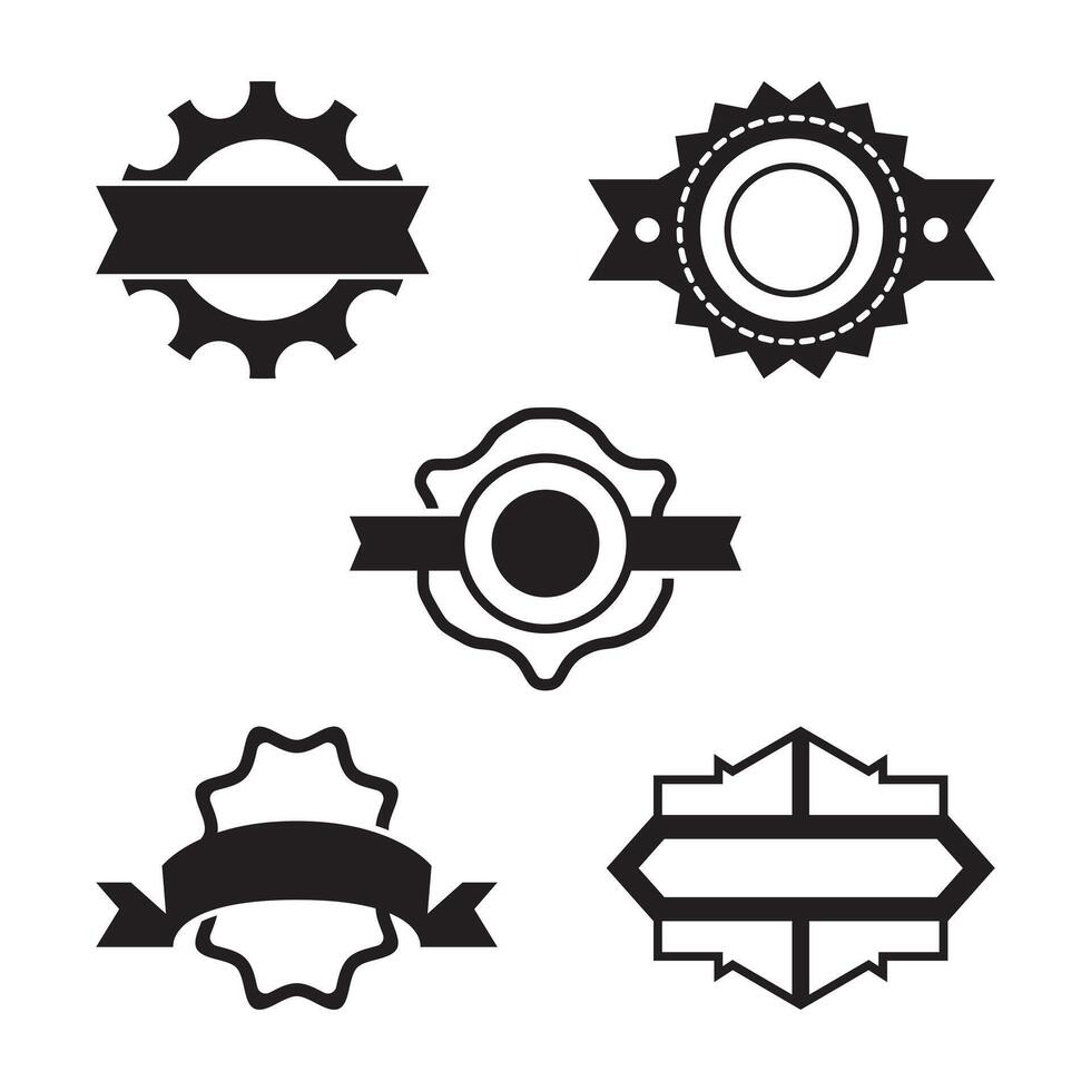 illustration of simple vintage badge and label shapes vector