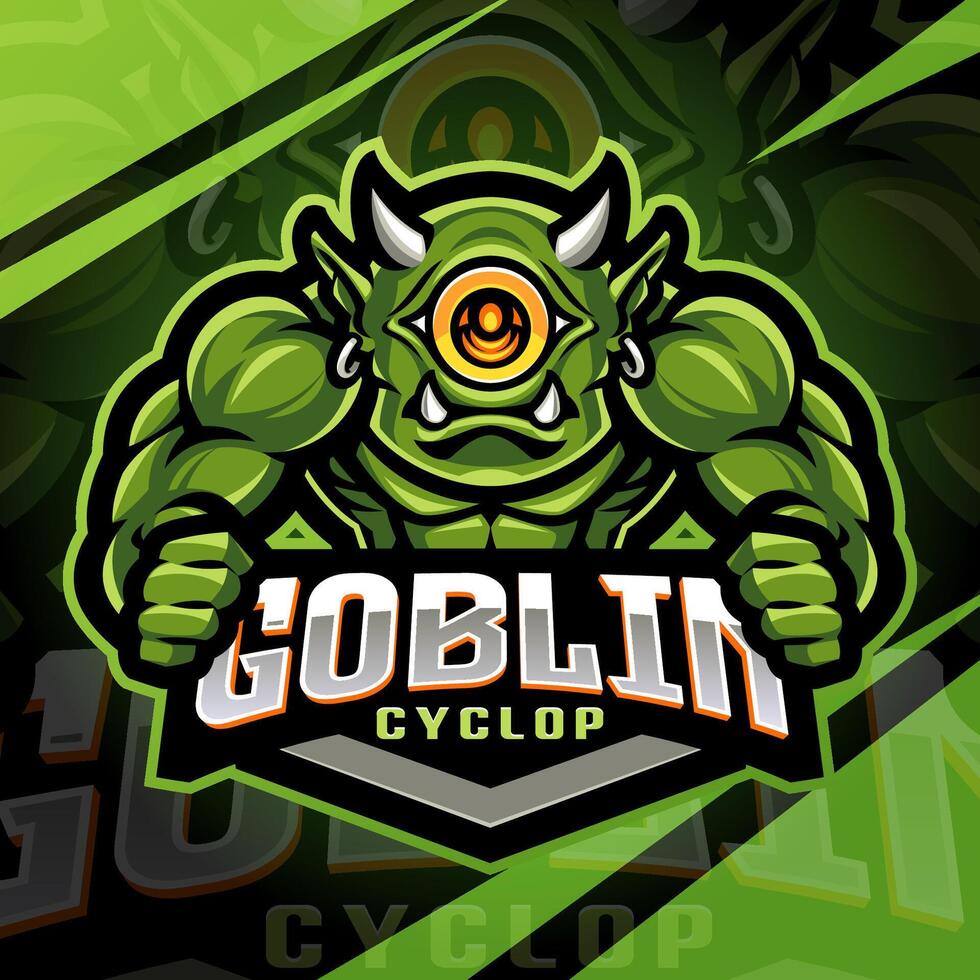 Goblin cyclop esport mascot logo design vector