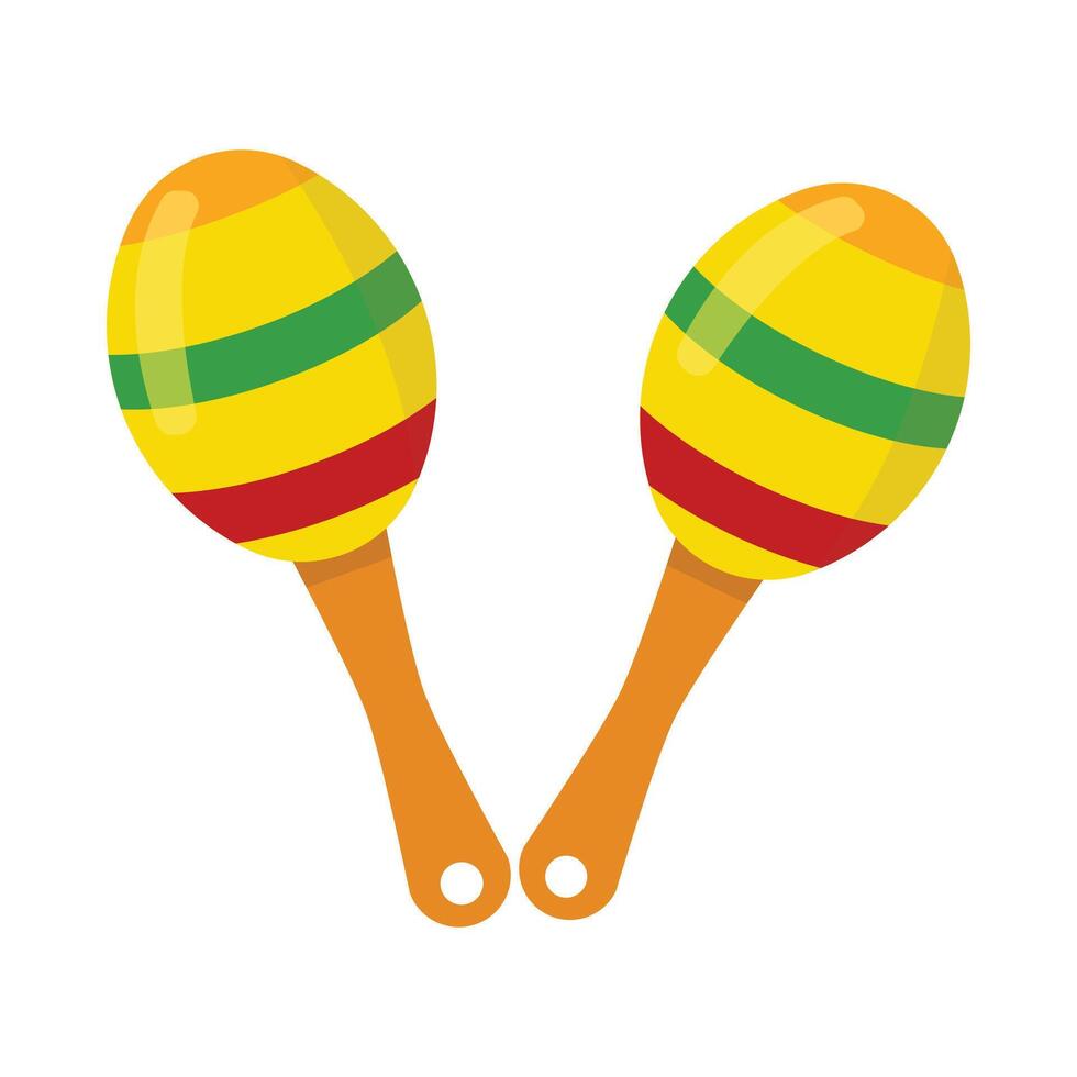 Colorful Mexican Maracas isolated on white background vector
