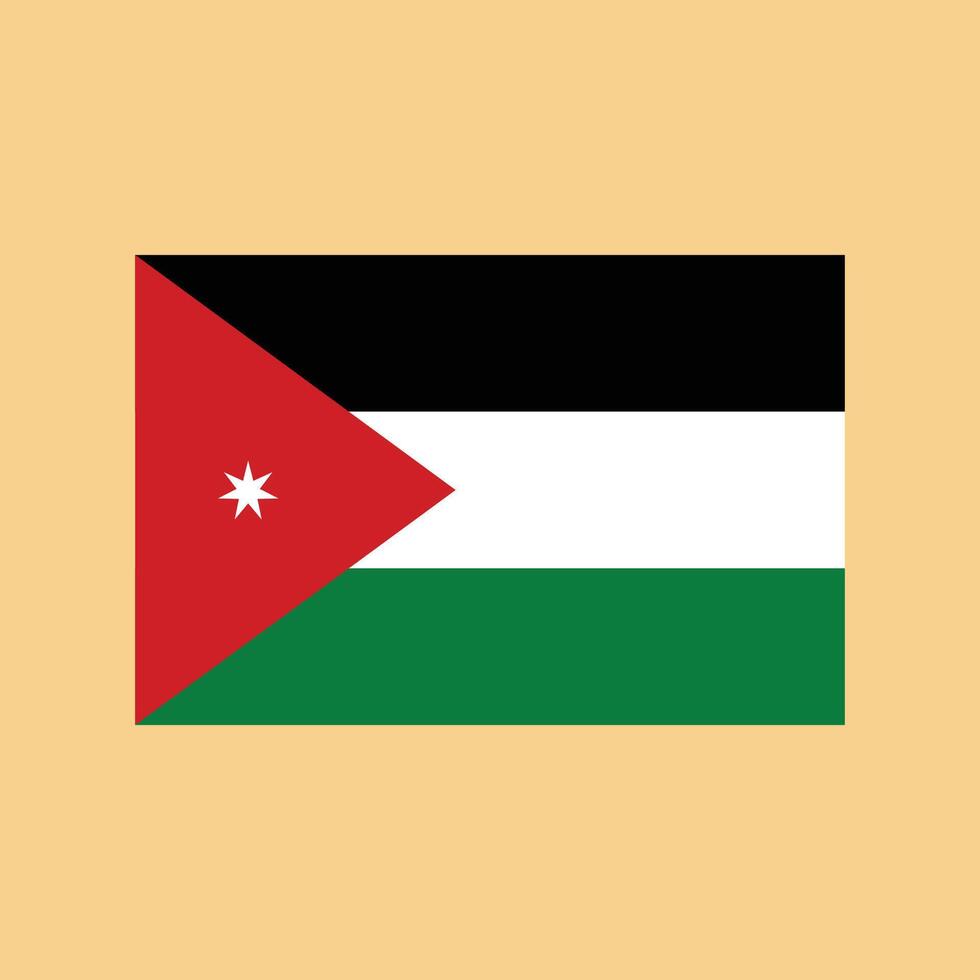 Jordan flag isolated on a light brown background vector