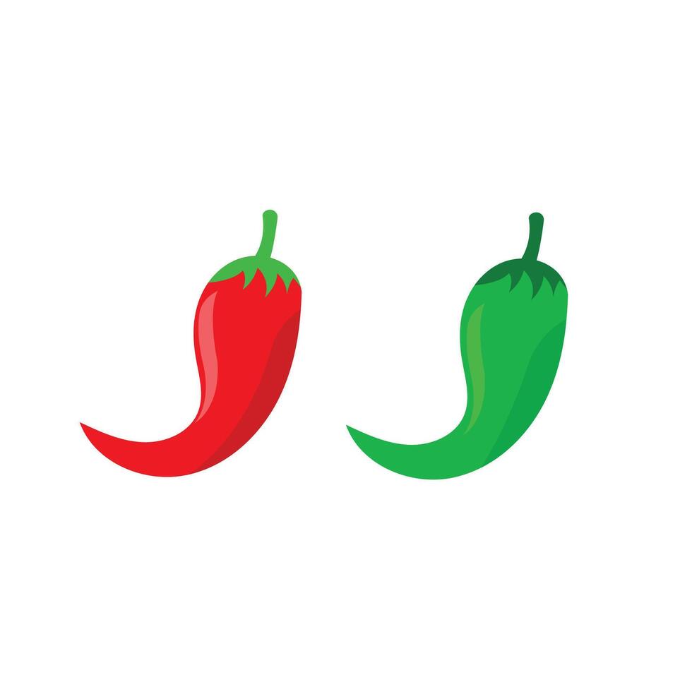 red and green chili peppers for illustration of cooking ingredients vector