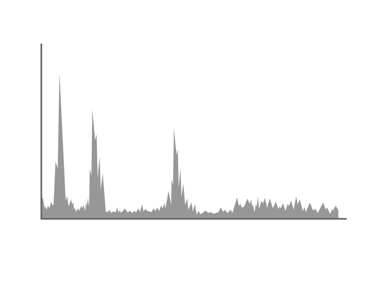 Sound graph. A line of pulses of sound and electricity, wave highlighted on a white background. vector