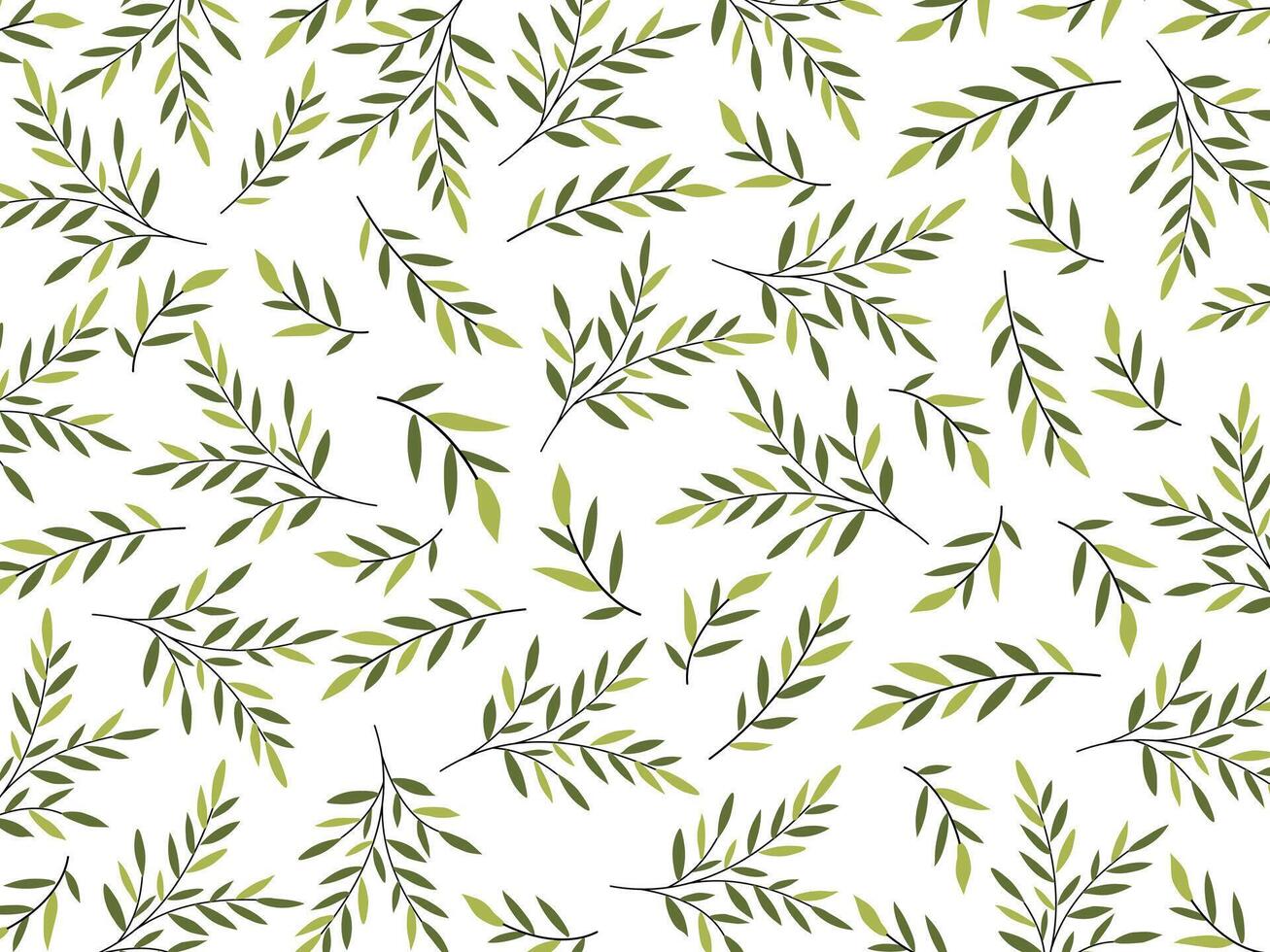 green leaf pattern on white background. vector