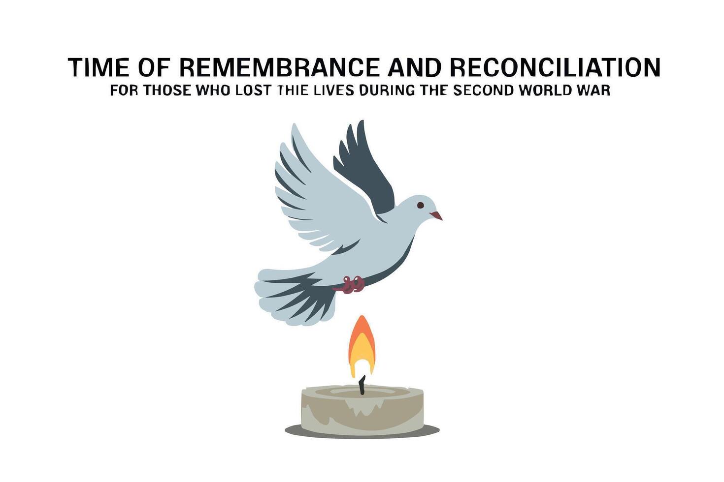 Remembrance and Reconciliation of Honoring World War II Lives Lost vector