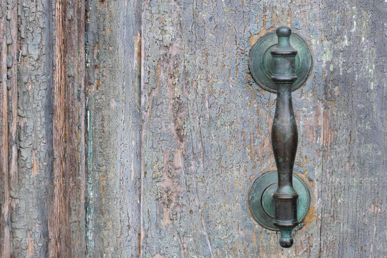 Close up of rustic door handle texture photo