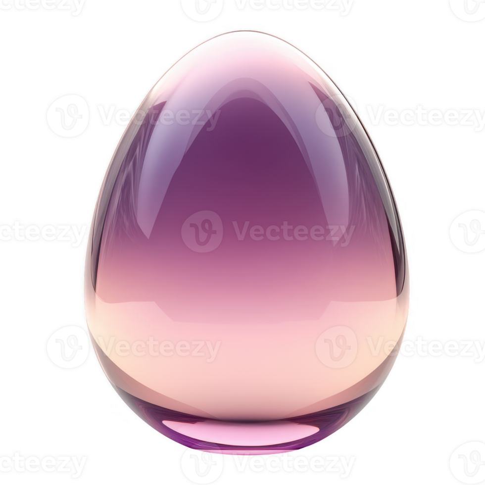 translúcido em forma de ovo objeto com gradual roxa e branco cor gradiente png