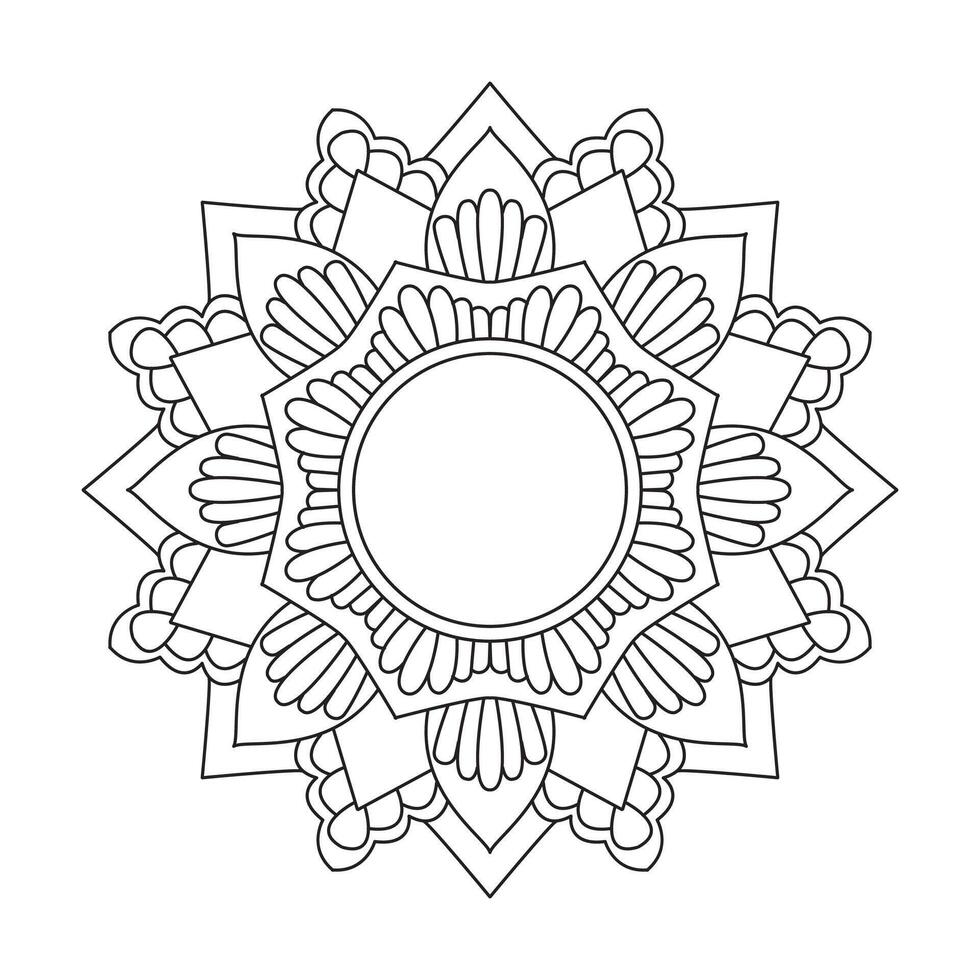 Meditative Mandala Flower Patterns to Color vector