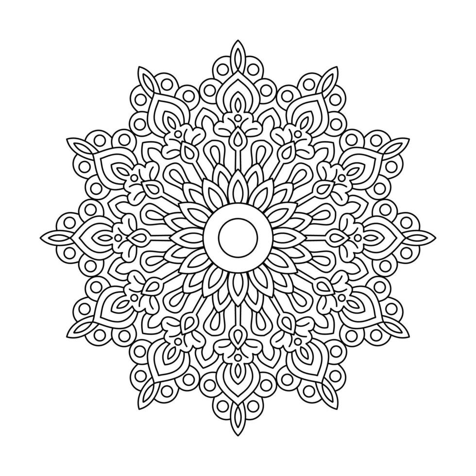 Ancient Traditional Mandala Coloring Book Page vector