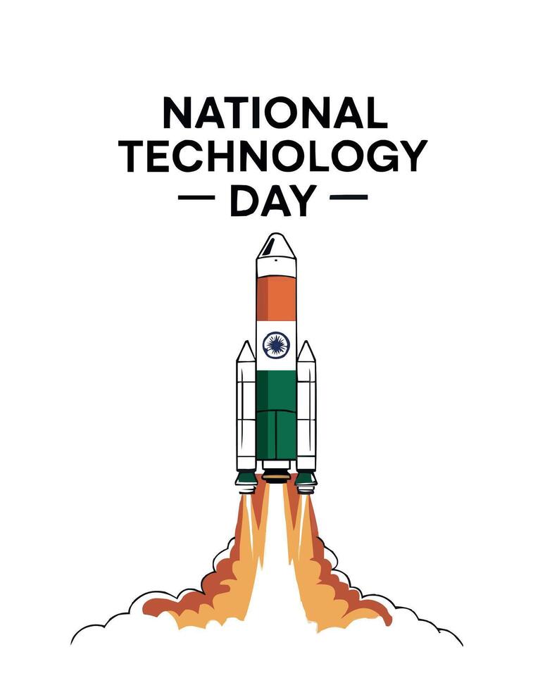 national technology day artwork with a rocket vector